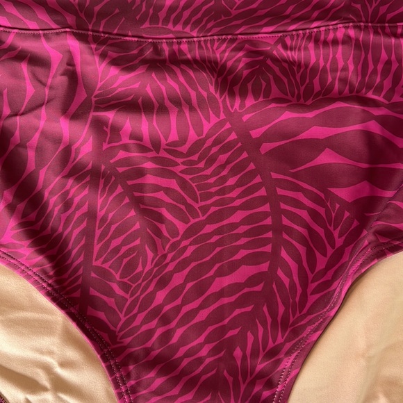 Mott 50 Joana High Rise Swim Bottom in Magenta Ocean Imprint Print - Picture 3 of 10